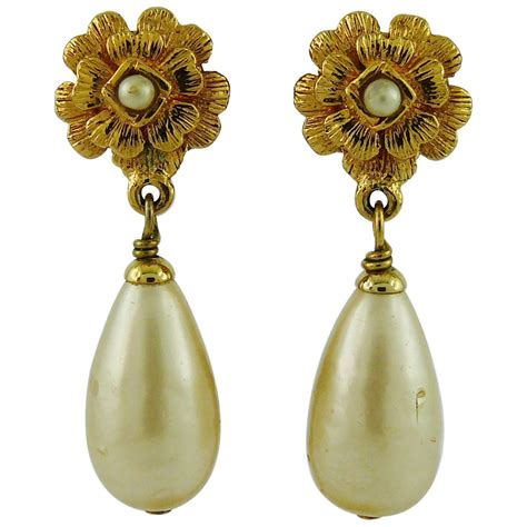 chanel earrings pearls|chanel pearl earrings vintage.